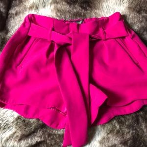 Dark hot pink scallop shorts